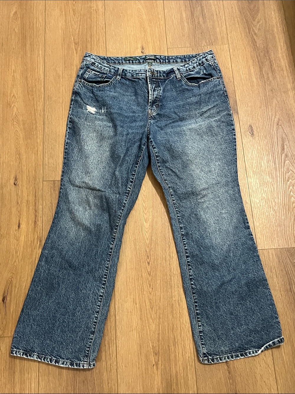 wild fable Women's Washed Blue Flare Jeans